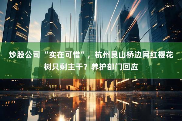 炒股公司 “实在可惜”，杭州艮山桥边网红樱花树只剩主干？养护部门回应